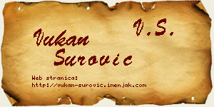Vukan Surović vizit kartica